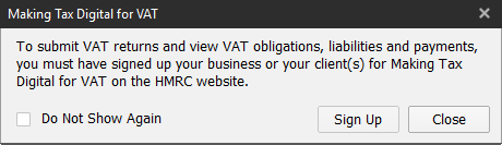 Making Tax Digital for VAT window image