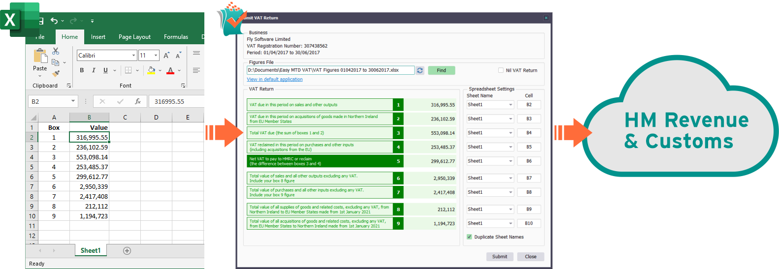 Excel and Easy MTD VAT interfaces